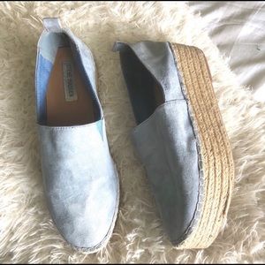 Steve Madden Leather Suede Baby blue Espadrilles
